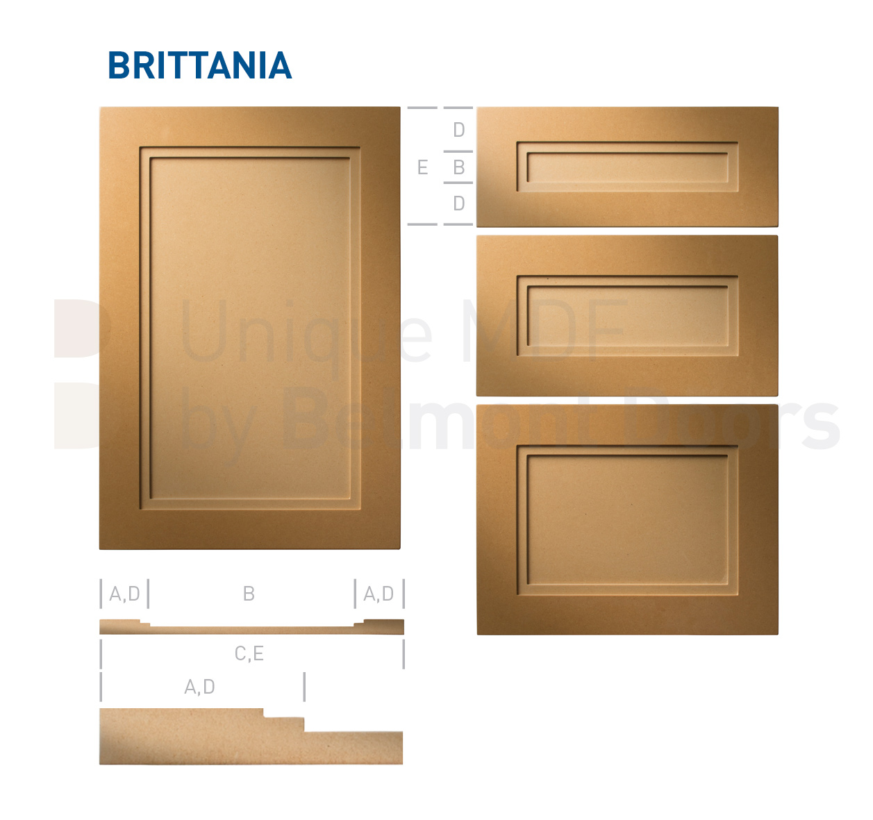 Brittannia-Shaker-MDF-Doors-Flat Panel Kitchen Cabinet Doors Drawers by BelmontDoors.com