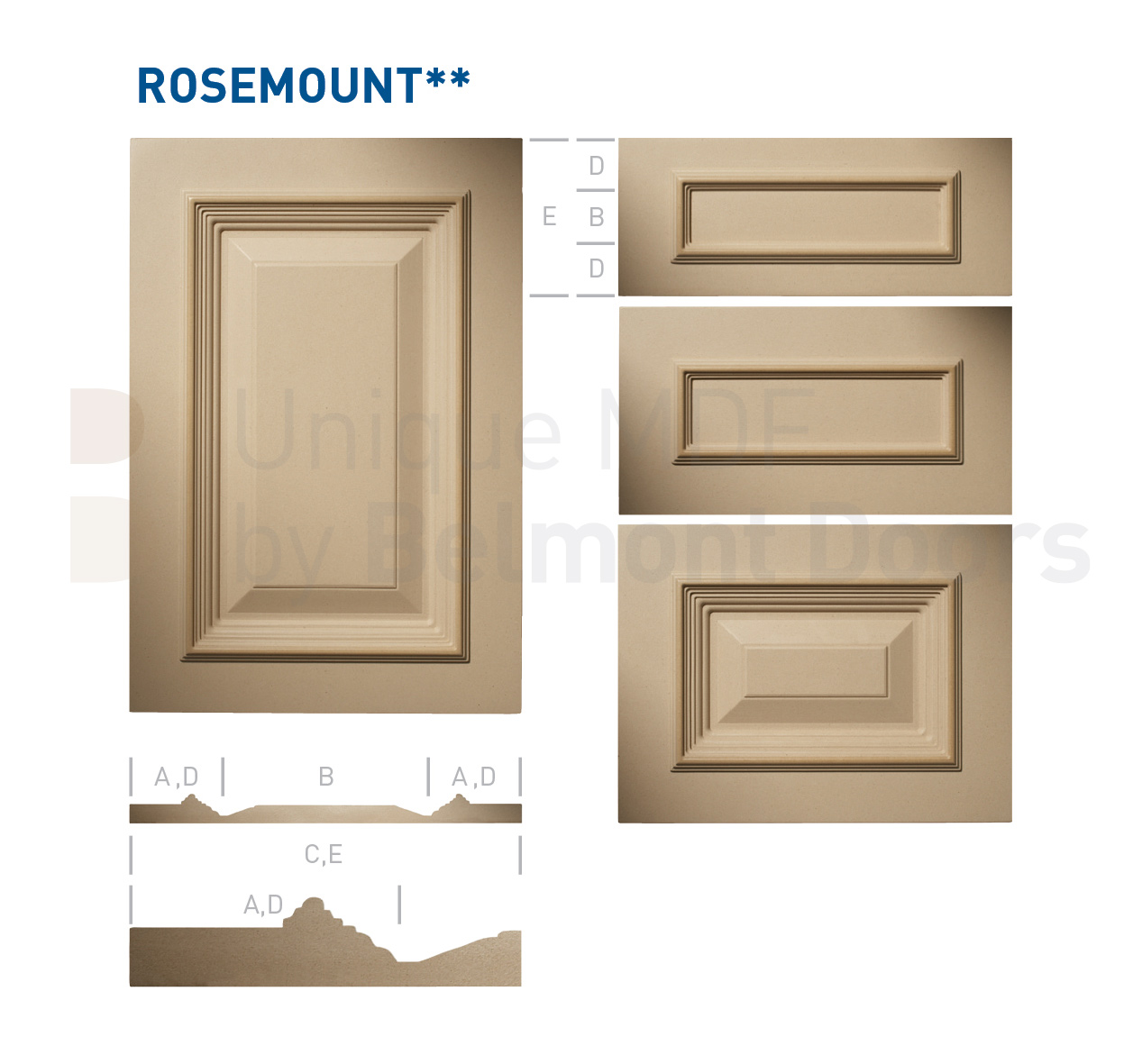 ROSEMOUNT** Collection (Classic Kitchen Cabinet Door Style MDF Set 17)