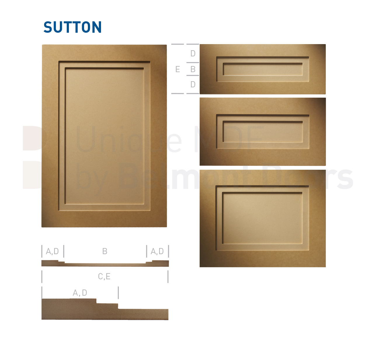Sutton Shaker Kitchen Cabinet Door Style MDF Set by BelmontDoors.com