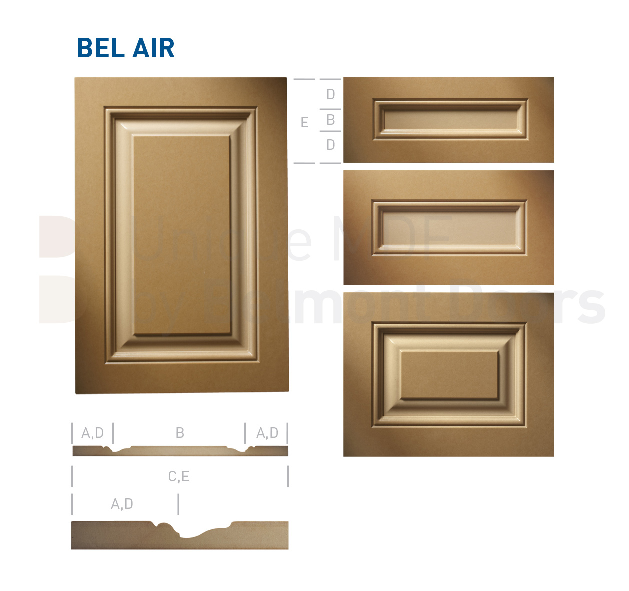 BEL AIR Collection (Traditional Kitchen Cabinet Door Style MDF Set 16)