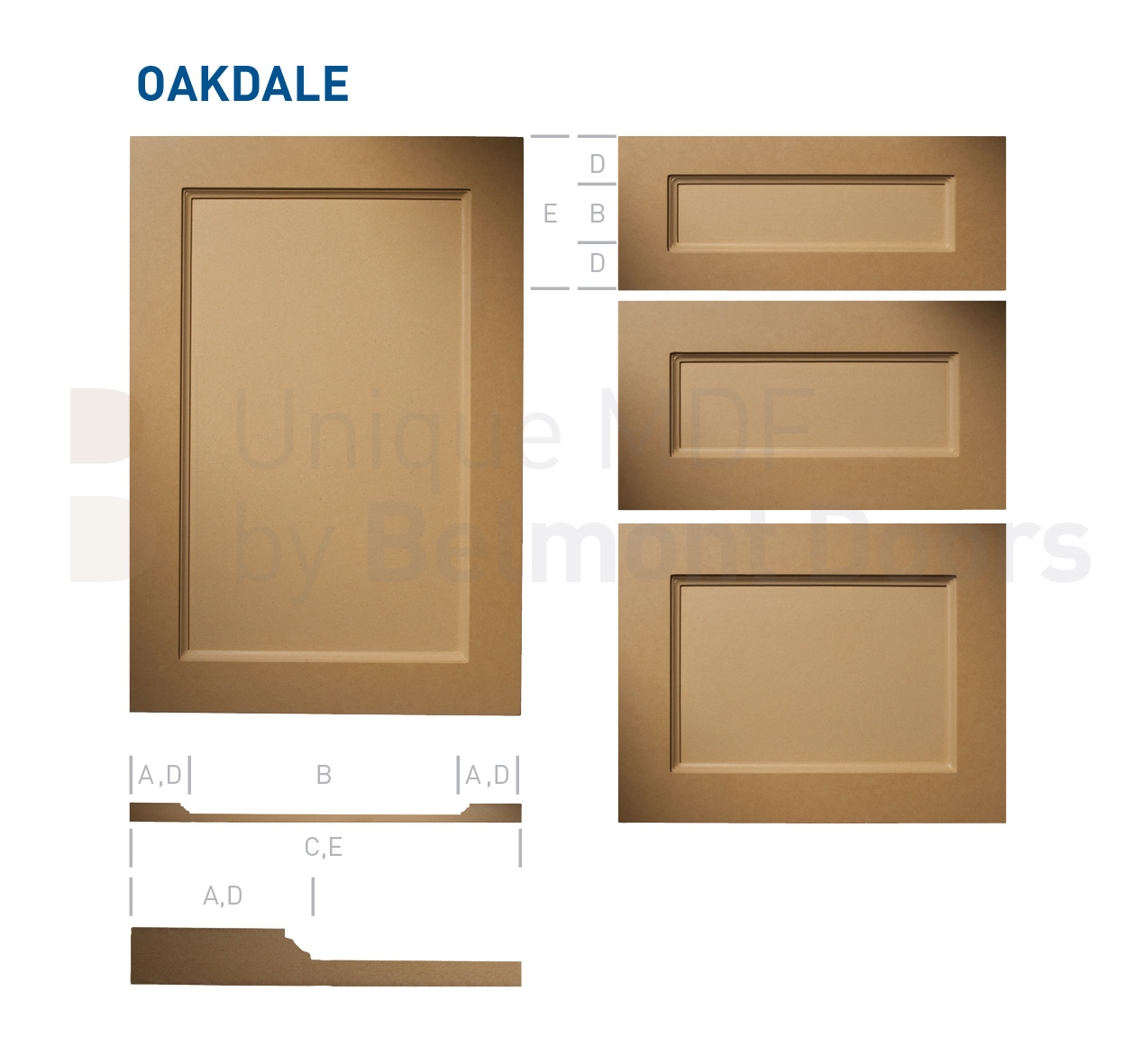 Oakdale Collection - Traditional Kitchen Cabinet Door Style MDF Set 2