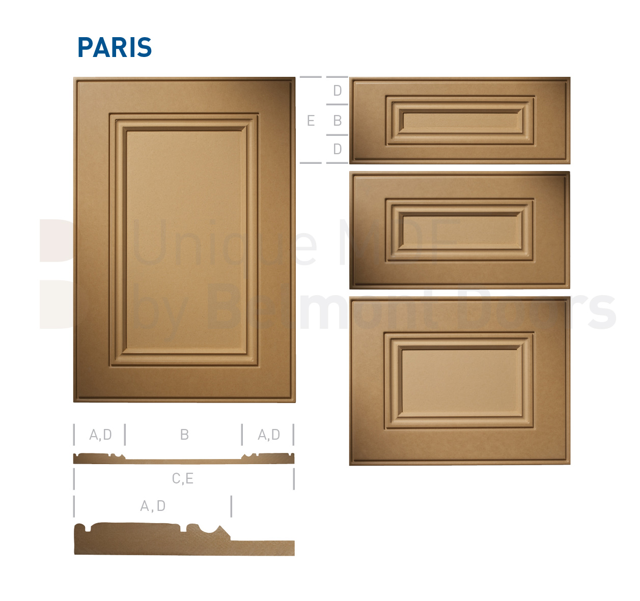 PARIS Collection (Traditional Kitchen Cabinet Door Style MDF Set 6)