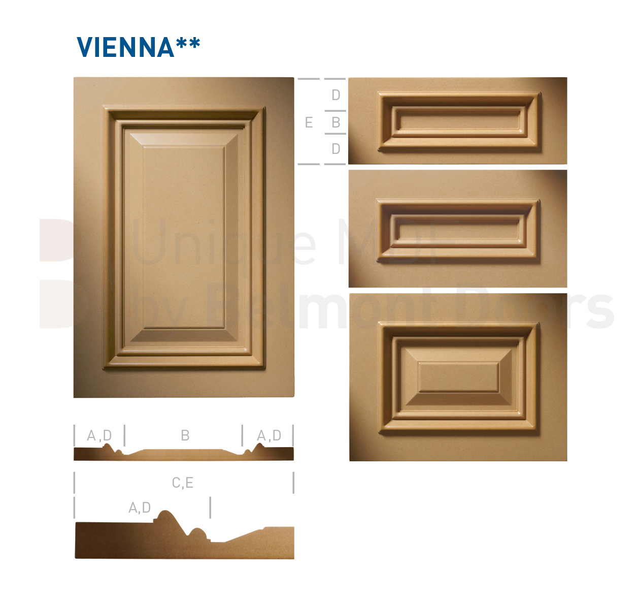 VIENNA** Collection (Classic Kitchen Cabinet Door Style MDF Set 15)